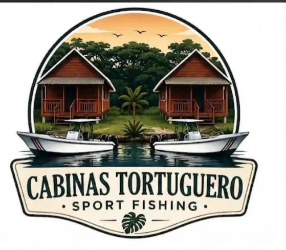 Cabinas Tortuguero Sport Fishing Logo Logo Cabinas Tortuguero Sport Fishing y Bote hacia Tortuguero